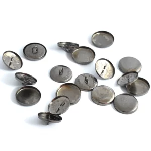 Metal Cover Buttons 18mm 10 Pack in silver colour