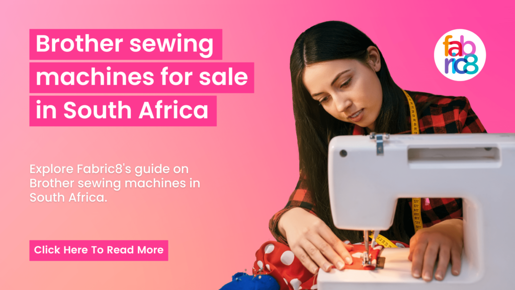pink background with girl sewing on sewing machines and text stating brother sewing machines for sale in South Africa