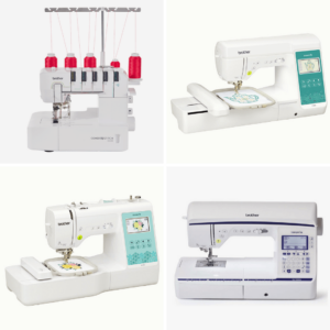four different Brother sewing machines