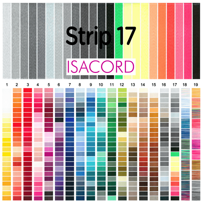 Isacord color strip 17 embroidery thread thread 1000m fabric8