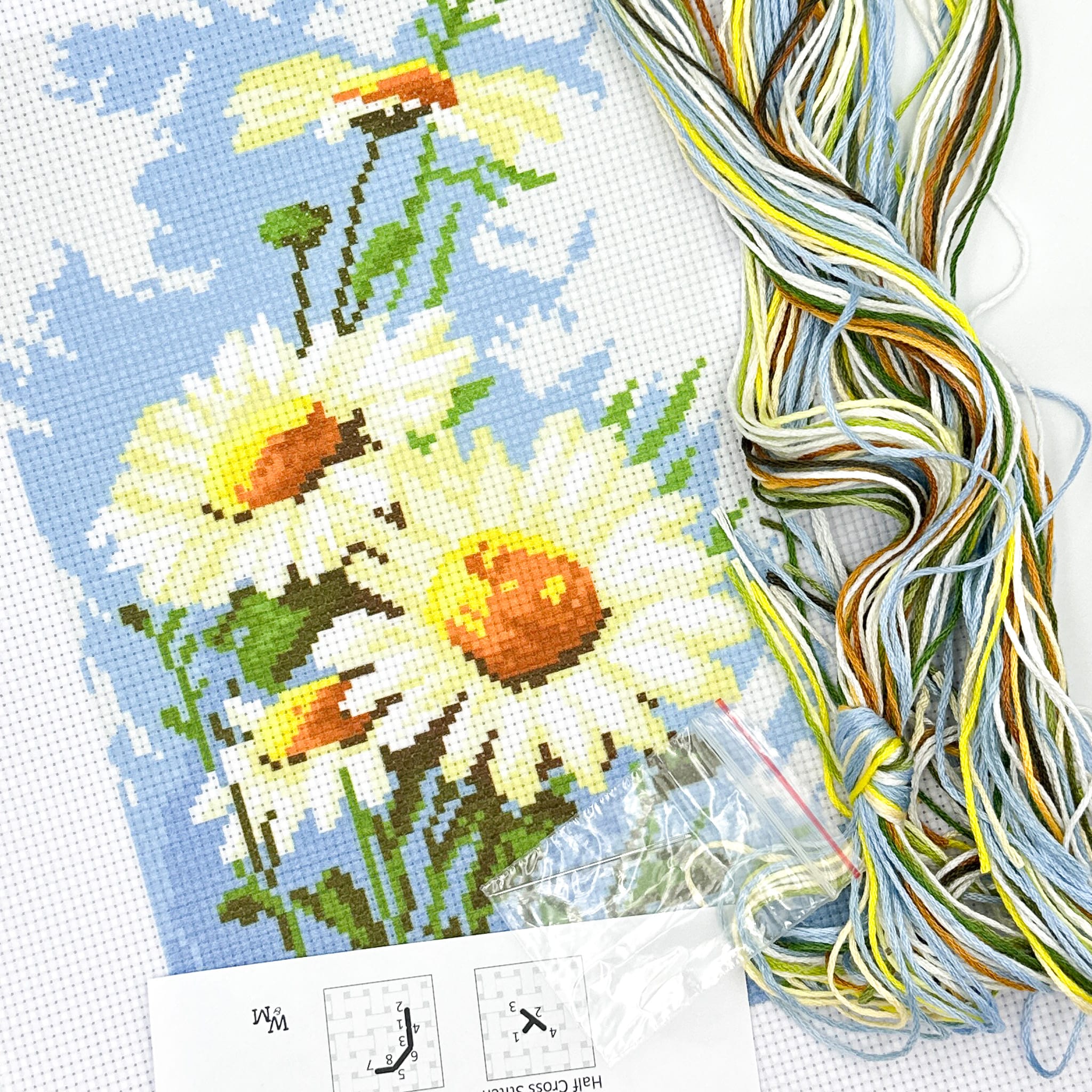 Progress Windswept Daisy Cross Stitch King Size Quilt Kit